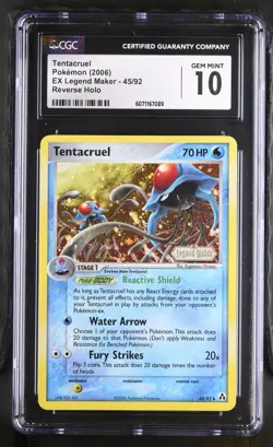 2006 Pokemon EX Legend Maker Tentacruel Reverse Foil CGC 10 - Image 1