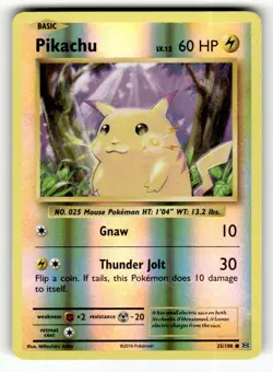 Pikachu 35/108 Common Evolutions Reverse Holo Pokemon Near Mint - Image 1