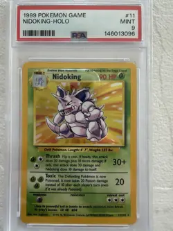 Pokemon TCG Nidoking Base Set Holo PSA 9 - Image 1