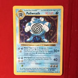 Poliwrath 13/102 Base Set Shadowless 90 HP Holo Holo Rare ENG 1999 Stage 2 WOTC - Image 1