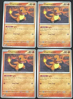 4x Charmander 011/094 ME02: Phantasmal Flames Pokemon Playset x4 NM - Image 1