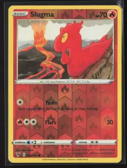 Slugma Common SWSH04: Vivid Voltage 027/185 NM Pokemon Card Reverse Holo - Image 1