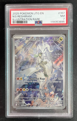 N'S Reshiram Illustration #167 2025 Pokemon Jtg Journey Together PSA 7 - Image 1
