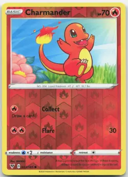 Charmander 023/185 Common Vivid Voltage Pokemon Reverse Holo Lightly Played - Image 1