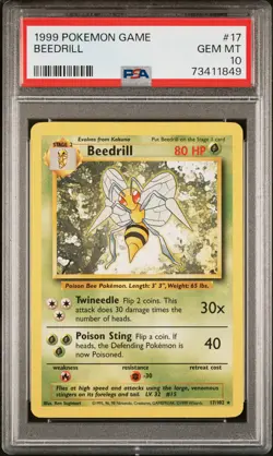 Beedrill 17/102 Game Pokemon PSA 10 - Image 1