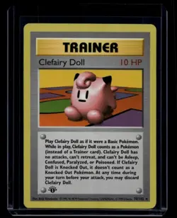 Pokemon TCG Clefairy Doll 70/102 Base Set 1st Edition Shadowless Rare LP - Image 1
