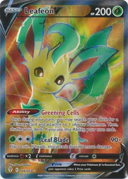 Leafeon V (Full Art) 166/203 Ultra Rare Evolving Skies Pokemon TCG - Image 1