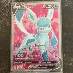 Pokemon TCG Glaceon V 174/203 Full Art Holo Ultra Rare Evolving Skies HP210 - Image 1