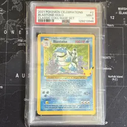 PSA 9 Blastoise 2/102 2021 Pokemon Celebrations Classic Collection Holo EN - Image 1