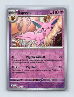 Espeon 033/131 Holo Rare Prismatic Evolutions Pokemon Reverse Holo LP - Image 1