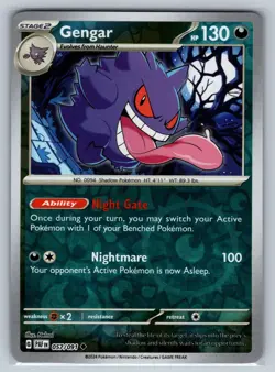 Gengar 057/091 Uncommon Paldean Fates Pokemon Reverse Holo Near Mint - Image 1