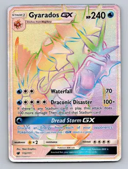 Gyarados GX 112/111 Crimson Invasion Rainbow Rare Holo Near Mint - Image 1