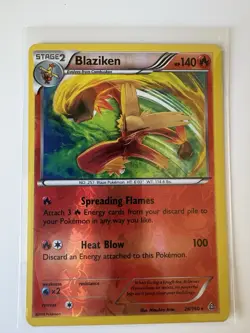 Pokemon TCG 2015 Blaziken 28/160 XY-Primal Clash Reverse Holo MP - Image 2