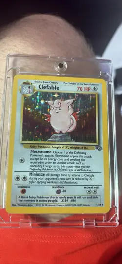 Clefable 1/64 Jungle Holo PRE RELEASE Rare Unlimited 1999 Pokemon TCG 70 HP - Image 3