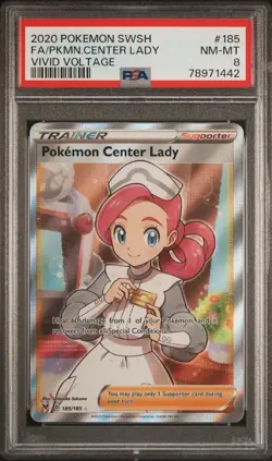 Pokemon Center Lady (Full Art) 185/185 Swsh04: Vivid Voltage Holo - Image 1