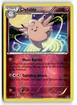 Clefable 82/122 Rare BREAKpoint Pokemon Reverse Holo Moderately Played - Image 1