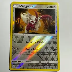 Zangoose 173/236 Uncommon Reverse Holo Card Cosmic Eclipse SM12 Pokemon TCG LP - Image 1