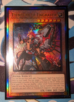 Yu-Gi-Oh! Fiendsmith Engraver RA04-EN049 Prismatic Ultimate Rare - 1st Ed - M/NM - Image 1