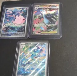 Pokemon TCG Clefairy Mewtwo VSTAR Frogadier Holo Full Art English 3-Card Lot - Image 1