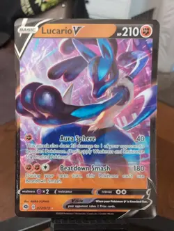 Lucario V 027/073 Ultra Rare Swsh: Champions Path Pokemon NM - Image 1