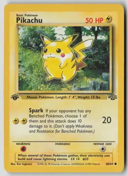 Pikachu 60/64 Common Jungle Pokemon 1st Edition NM - Image 1