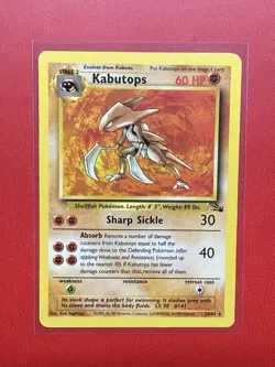 Pokemon TCG Kabutops 24/62 Fossil Set Non Holo Rare Unlimited WOTC 1999 LP - Image 1