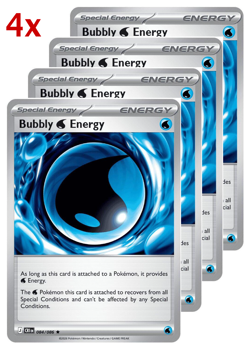 Pokemon TCG 4x Bubbly Water Energy Holo Playset NM - Image 1