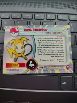 Topps TV Animation Edition Raichu #26 Foil Pokemon Card English 1999 - Image 3