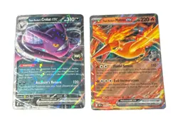 POKEMON TCG DESTIN RIVALS 2 CARD EX LOT CROBAT 122/182 MOLTRES 031/182 - Image 1