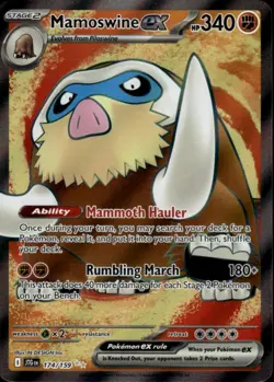 MAMOSWINE EX 174/159 ULTRA RARE JOURNEY TOGETHER POKEMON HOLO NM/M - Image 1