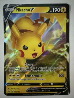 PIKACHU V 043/185 HOLO RARE V VIVID VOLTAGE POKEMON NEAR MINT - Image 1
