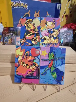 Pokemon Electric Pika Card Database - Electabuzz Mareep Treecko Mix - Lot Of 4 - Image 1