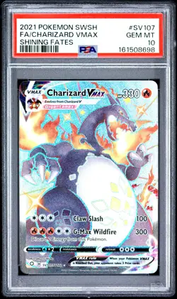2021 POKEMON SWORD & SHIELD SHINING FATES #SV107 FULL ART/CHARIZARD VMAX PSA 10 - Image 1