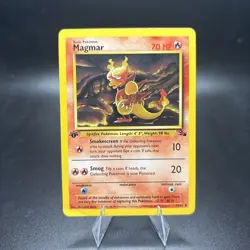 Pokemon TCG Magmar Fossil Card 39/62 1st Edition Uncommon HP/DMG -j - Image 1