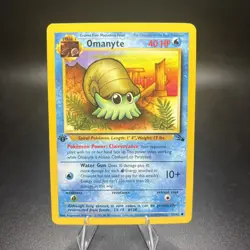 1st Edition Omanyte 52/62 Fossil Set Rare Vintage 1999 Pokemon Card - NM -j - Image 1