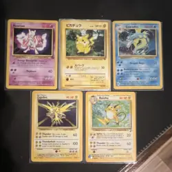 Nintendo Pokemon TCG Base Set 1999 5-Card Lot Mewtwo Pikachu Holo + - Image 1