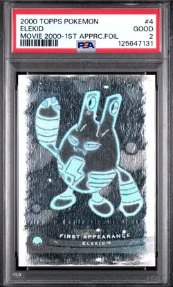 PSA 2 2000 Pokemon First Appearance Elekid The Movie Holo Topps Series 1 - Image 1