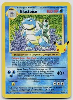 Blastoise 2/102 Celebrations: Classic Collection Pokemon DMG - Image 1