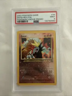 Entei Reverse Foil Pokemon 3 Movie Promo Card #34 PSA 9 - Image 1