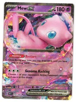 Pokemon TCG Mew ex 151/165 Double Rare Scarlett & Violet 151 NM - Image 1