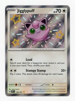 Jigglypuff 198/091 Shiny Rare Pokemon TCG SV: Paldean Fates NM - Image 1