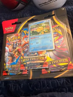 Pokemon Mega Evolution 3-Booster Pack Blister (Psyduck) Factory Sealed - Image 1