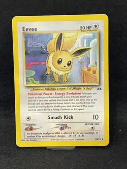 Eevee 38/75 Neo Discovery MP WOTC Pokemon TCG Vintage Single MP small crease - Image 1