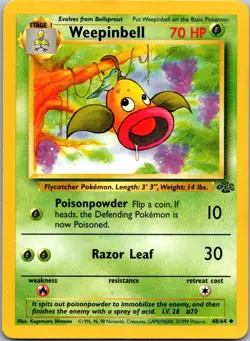 Weepinbell 48/64 Uncommon Jungle Pokemon Unlimited Near Mint - Image 1