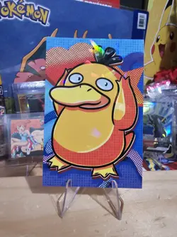 Pokemon Electric Pika Card Database - Psyduck Pop Art Style Halftone Gallery - Image 1