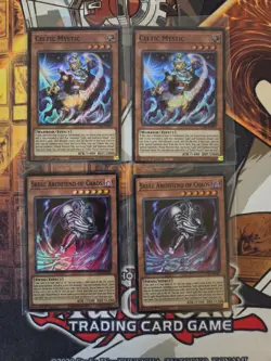 YUGIOH 2X CELTIC MYSTIC + 2X SKULL ARCHFIEND OF CHAOS CORI SUPER 1ST ED NM - Image 1