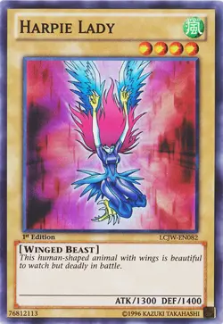 Yugioh! LP Harpie Lady - LCJW-EN082 - Super Rare - 1st Edition Lightly Played, E - Image 1