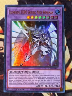 Yugioh: Elemental HERO Shining Neos Wingman - POTE-EN041 Ultra Rare 1st Ed NM - Image 1