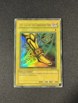 2002 YU-GI-OH! LOB-121 LEFT LEG THE FORBIDDEN ONE 1.5 PRINT FADED - Image 1