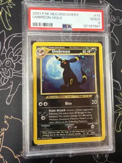 Pokemon Umbreon Neo Discovery Unlimited Holo Rare #13 PSA 2 💫Beautiful Swirl💫 - Image 1